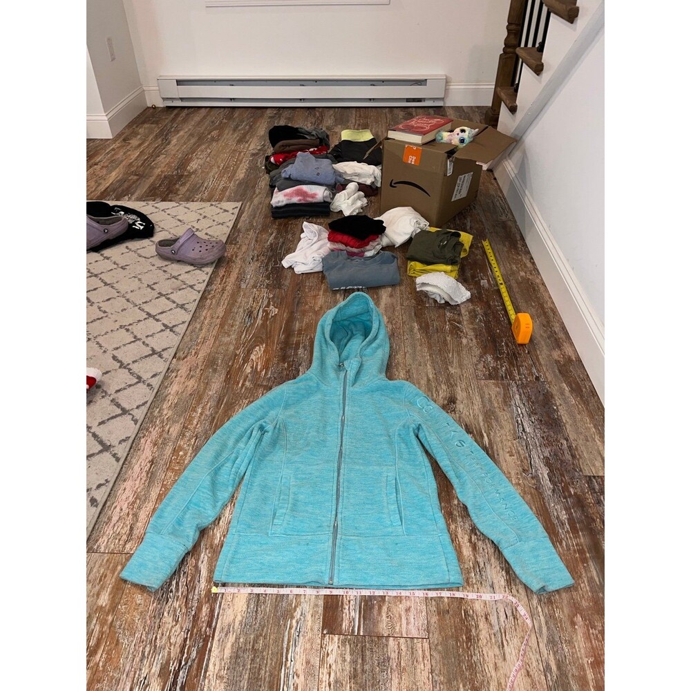 Women’s Calvin Klein Light Blue Fleece Zip Up Hoodie Size XS